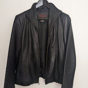 Siena Studios Leather Bomber Jacket